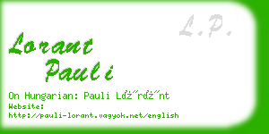 lorant pauli business card